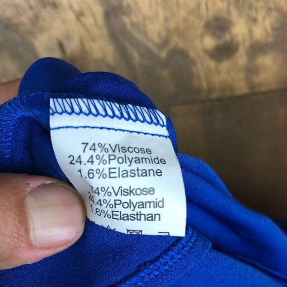 Kate Kasin Women Skirt Blue Bodycon Pencil Belt Loop Hip-Wrapped Medium - Picture 5 of 11